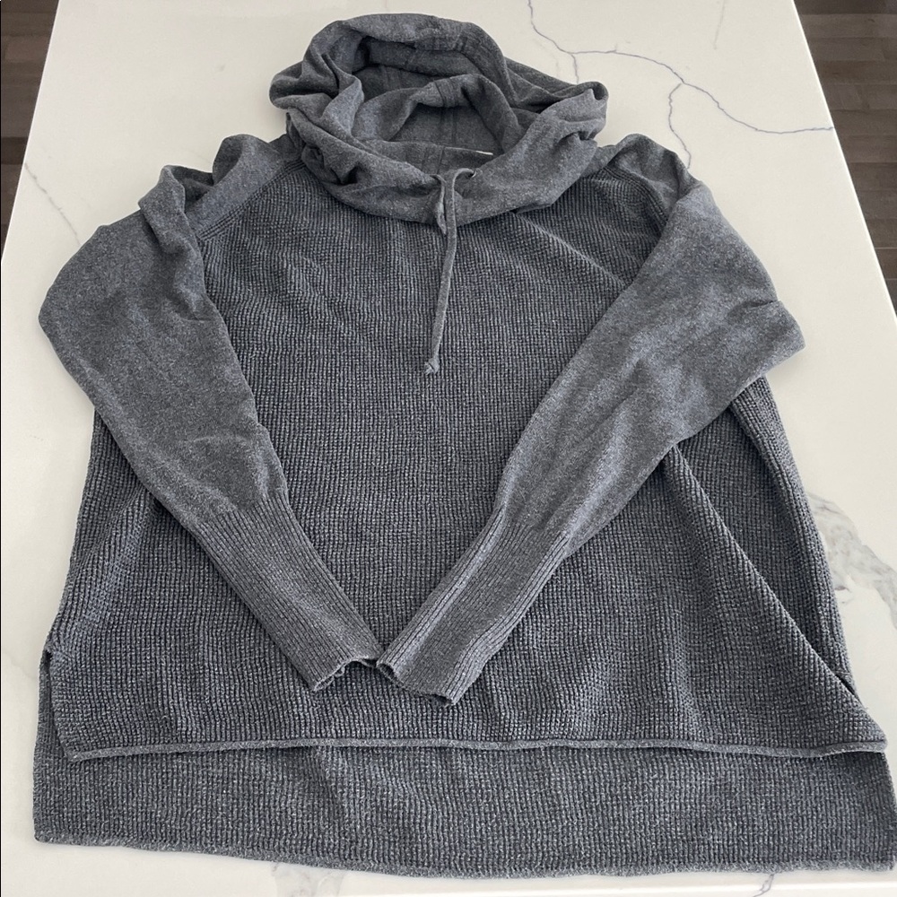 Gray Thermal Style Hoodie - image 1
